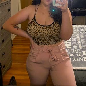 Pink High Waisted Dress Pants